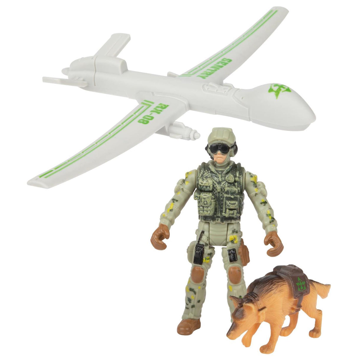 Toi-toys toi toys alfafox speelset m militair met voertuig, hond en accesoires