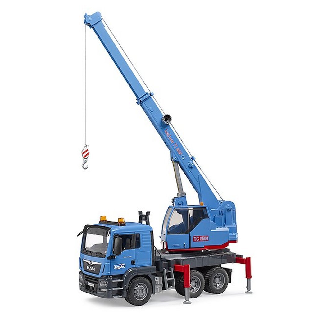 Bruder 3771 vrachtwagen man met kraan blauw