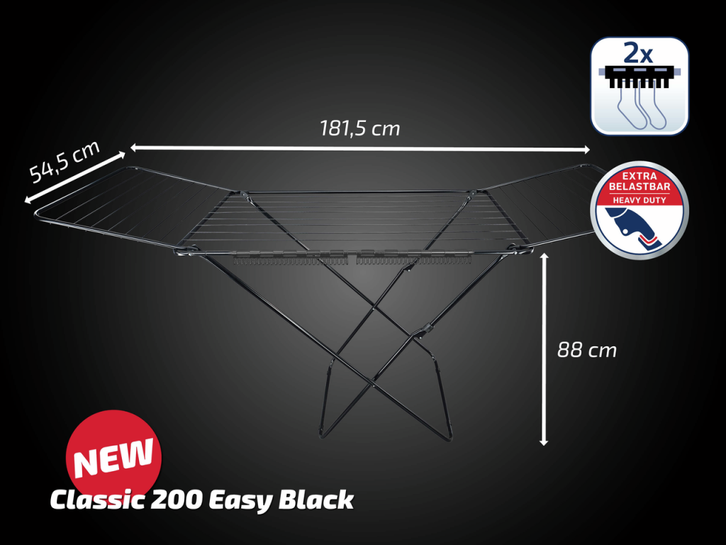 Leifheit droogrek classic 200 easy zwart