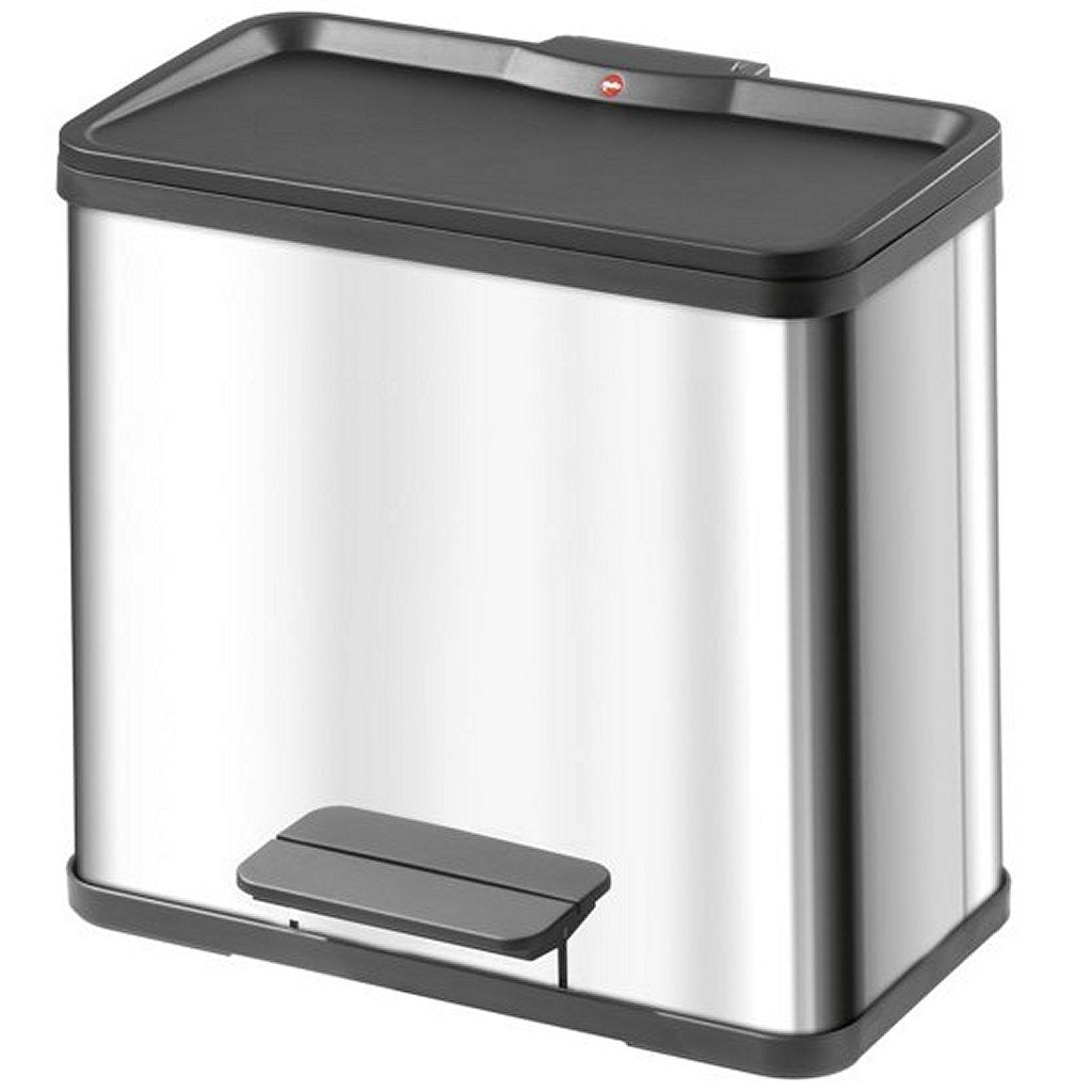 Hailo prullenbak 17 + 9 l zilver, zwart
