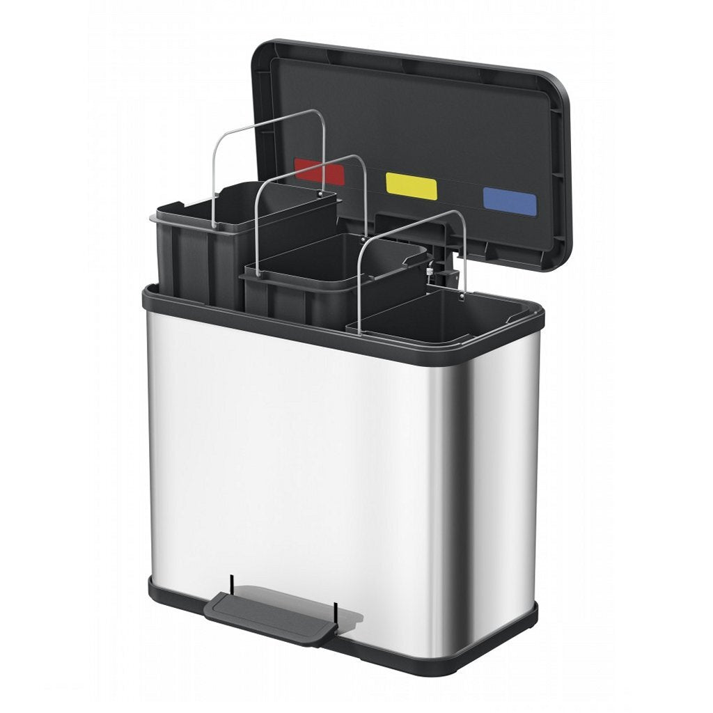 Hailo öko trio plus prullenbak - 3 x 9l - zwart