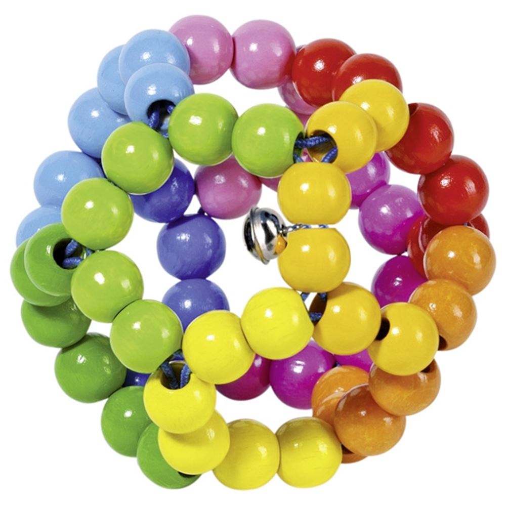 Goki touchring elastische regenboogbal. 8 cm.