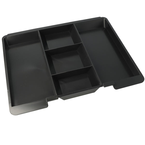 Westcott geldkist - 301x242x91mm - zilvergrijs - kunststof inzet met 5 vakken - ac-e51002-zi