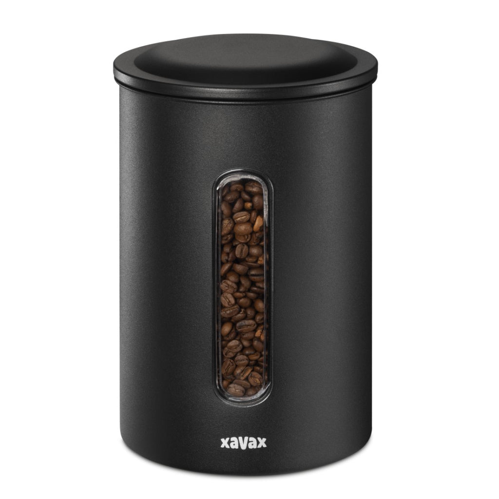 Xavax koffieblik voor 1,3 kg bonen of 1,5 kg poeder, luchtdicht, aromadicht, zw