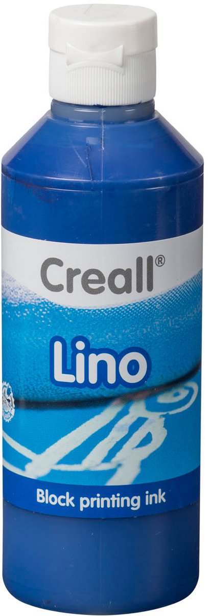 Creall linoverf donkerblauw 250ml - linoleumverf voor printen.