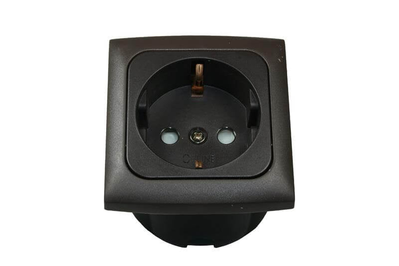 C-line wandcontactdoos met opal afdekraam bruin