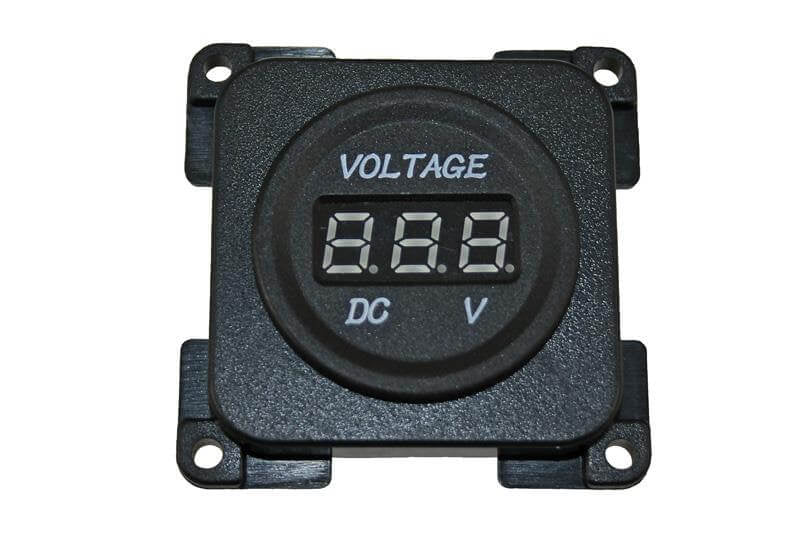C-line voltmeter camper en caravan zwart