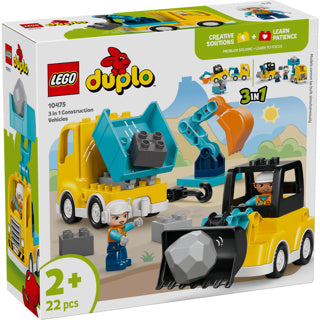 Lego duplo town 10475 - 3-in-1 bouwvoertuigen - creatief speelgoed