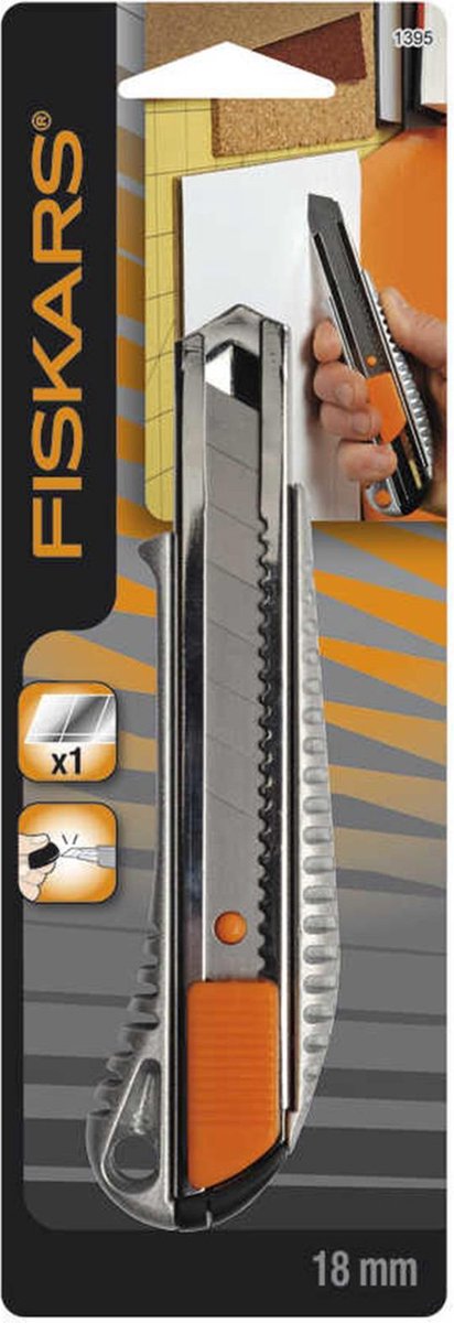 Fiskars - professioneel behangmes - 18mm - automatische blokkering - metalen korpus