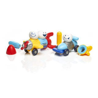 Smartmax my first explorers - magnetische auto en vliegtuig bouwen - bouwset met korte en lange staven - educatief speelgoed voor peuters - vanaf 1 jaar