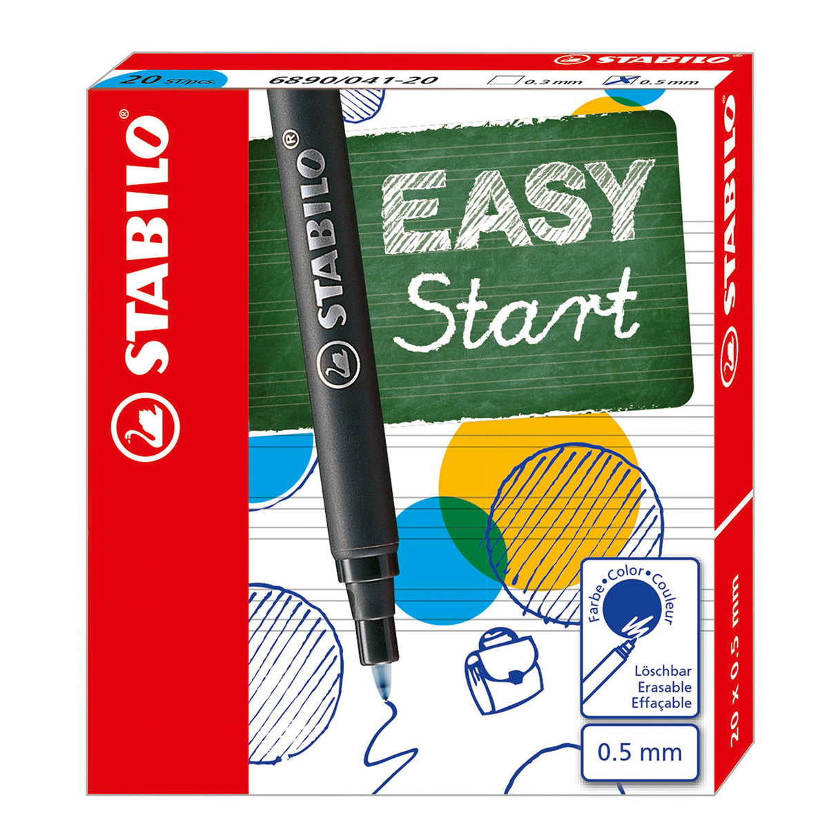 Stabilo easyoriginal - navulling medium - 20 stuks - blauw