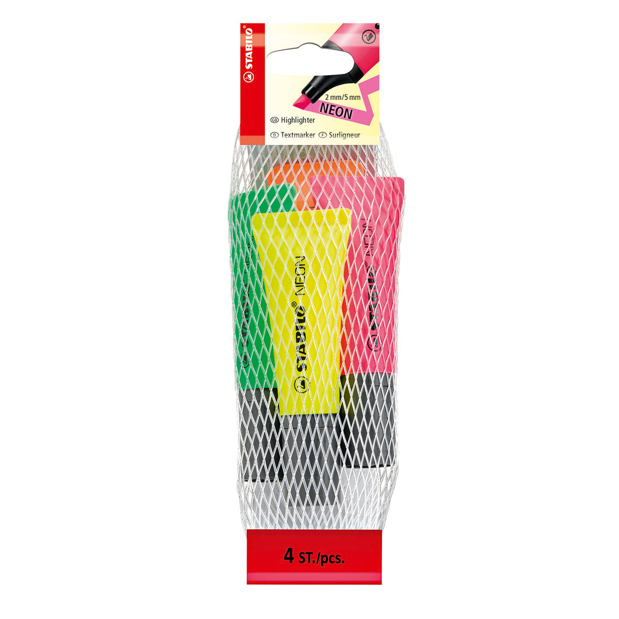 Stabilo neon - markeerstift - set met 4 stuks