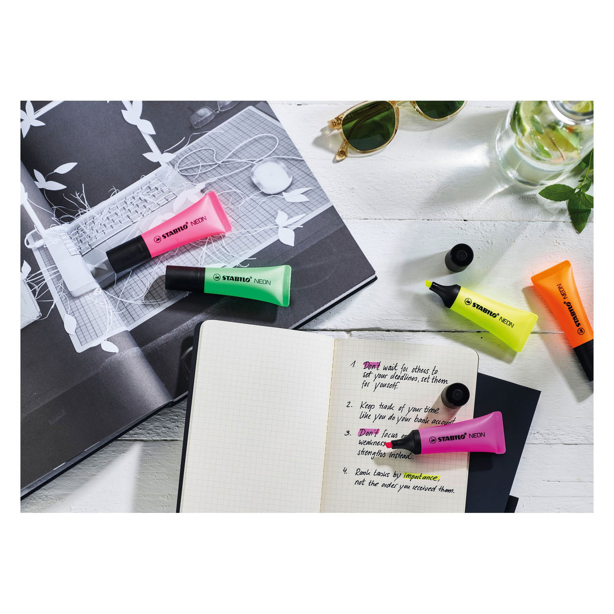 Stabilo neon - markeerstift - set met 4 stuks