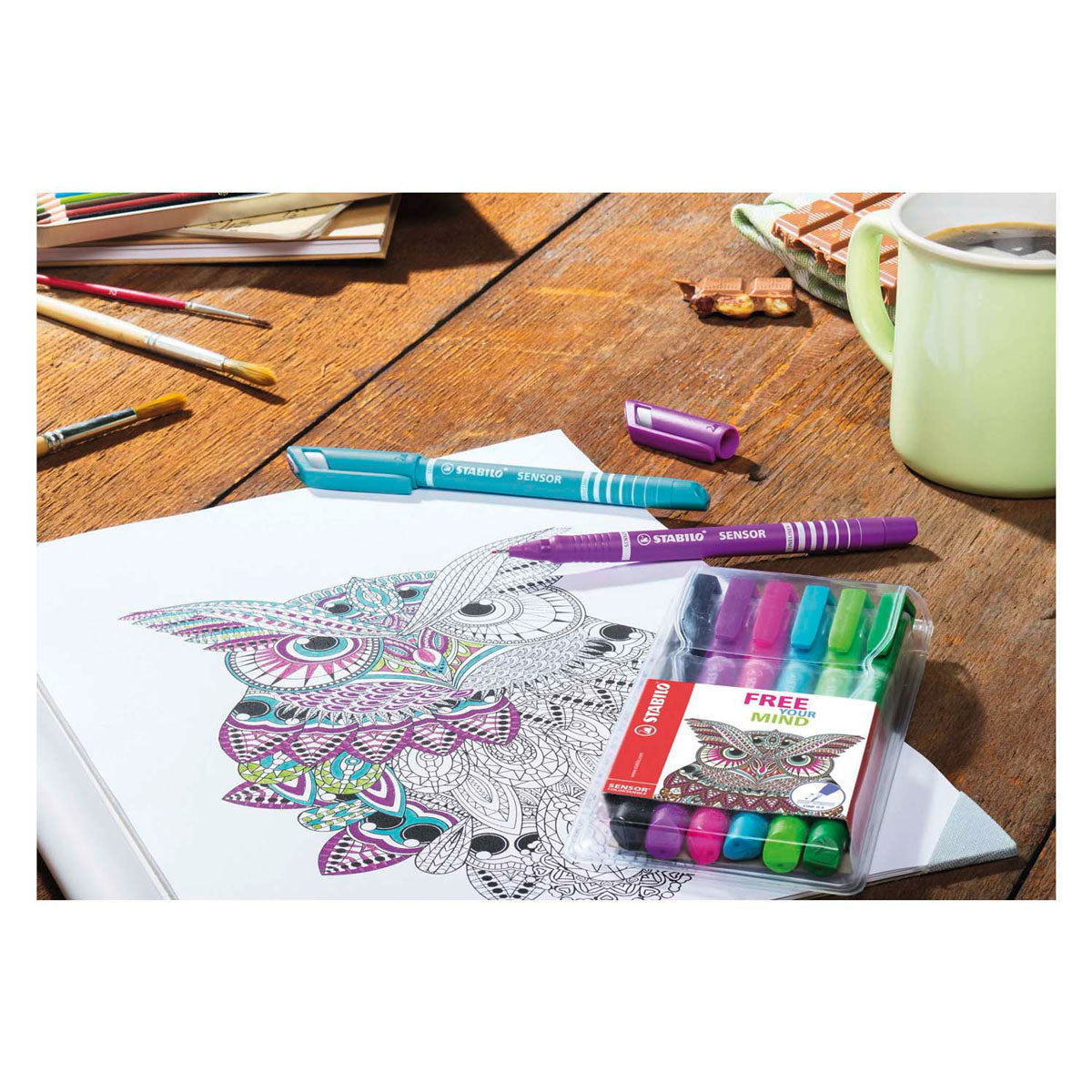 Stabilo sensor fineliners 0,3mm etui 8 kleuren