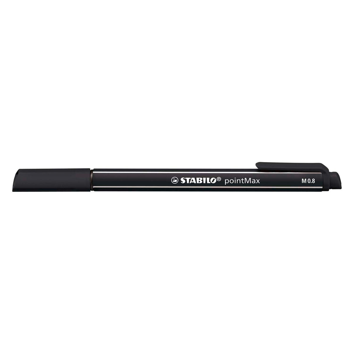 Stabilo pointmax - hardtip fineliner 0,8 mm - met nylon tip - zwart - per stuk