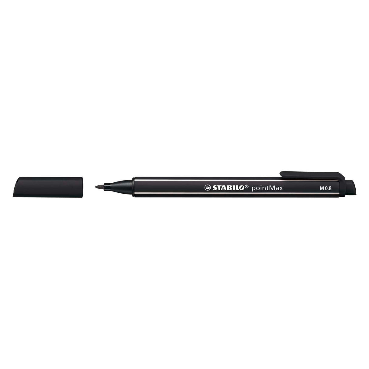 Stabilo pointmax - hardtip fineliner 0,8 mm - met nylon tip - zwart - per stuk