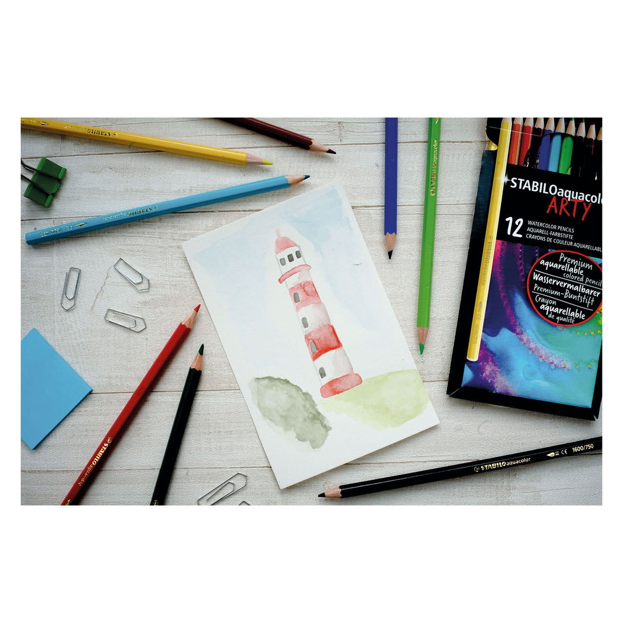 Stabilo aquacolor - premium aquarel kleurpotloden - arty - etui met 24 kleuren