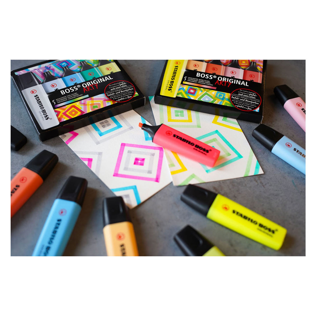 Stabilo boss original - markeerstift - arty - 23 stuks deskset