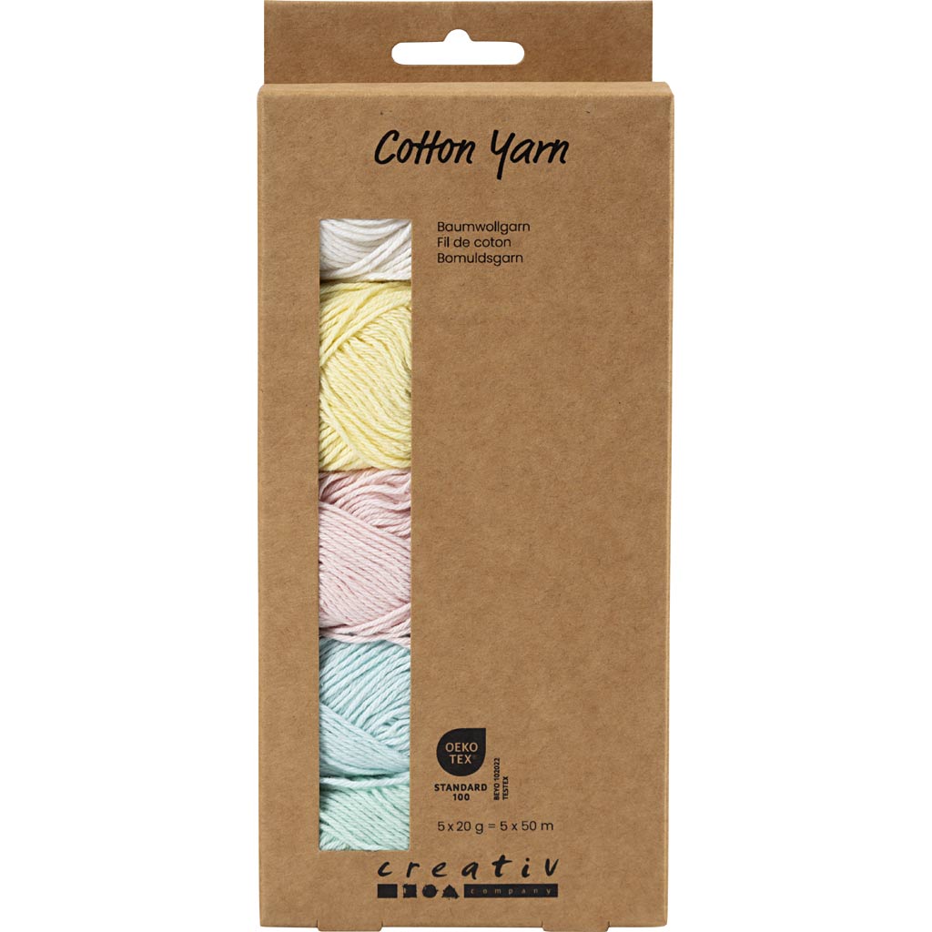 Creativ company https: www.cchobby.nl katoengaren-afm-8-4-l-5x50-m-pastelkleuren-5x20-gr-1-doos
