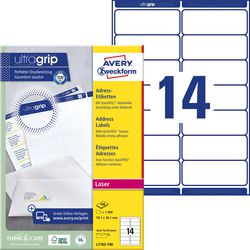 Adresetiketten avery quickdry wit