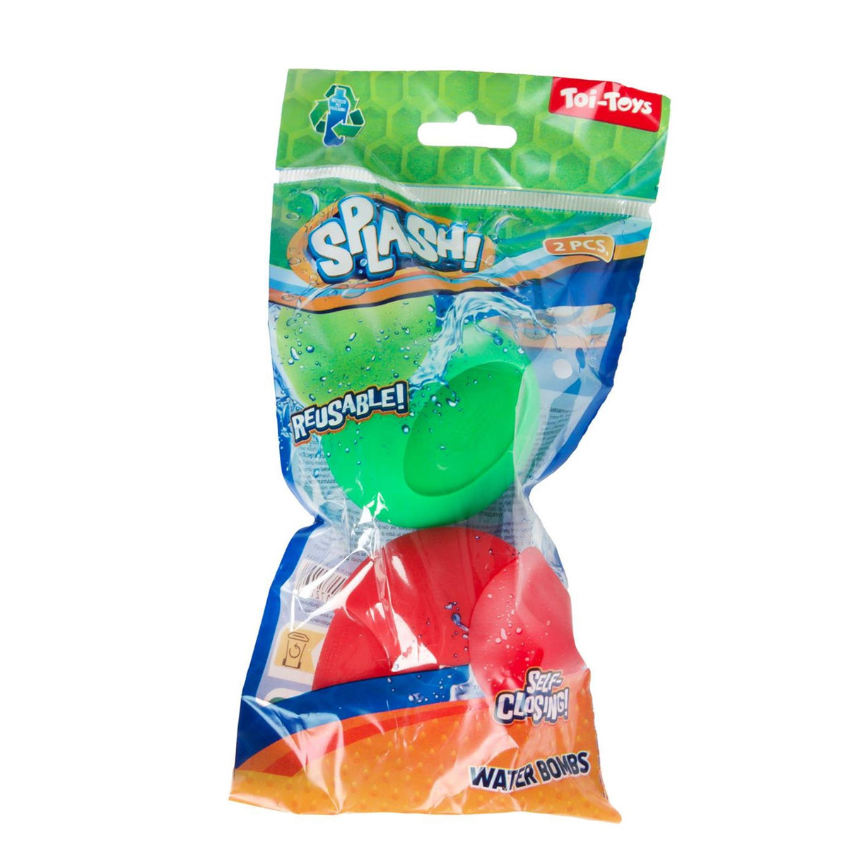 Toi-toys toi toys splash waterballon herbruikbaar en zelfsluitend pak a 2