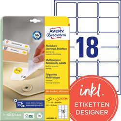 Merkloos sans marque huismerk avery l6025rev-25 afneembare etiket 63,5x46,6