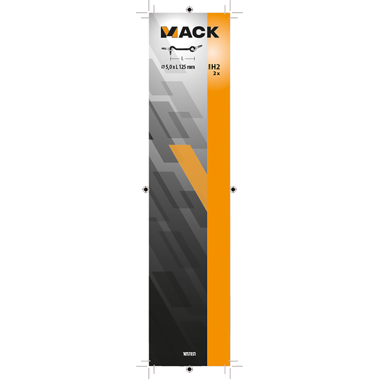 Mack 1017851 - windhaak staal verzinkt 2 st 5,0 x 125 mm | 5 stuks