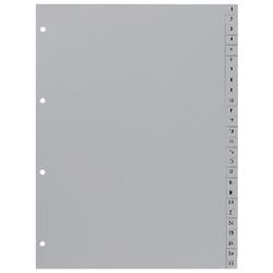 Numerieke tabbladen hetzel 721308 grijs pp (polypropeen)
