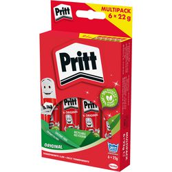 Pritt lijmstift value pack 6x22 gram | lijmstick plakmiddel | school kantoor lijmstift | makkelijk milieuvriendelijk te gebruiken lijmstift.