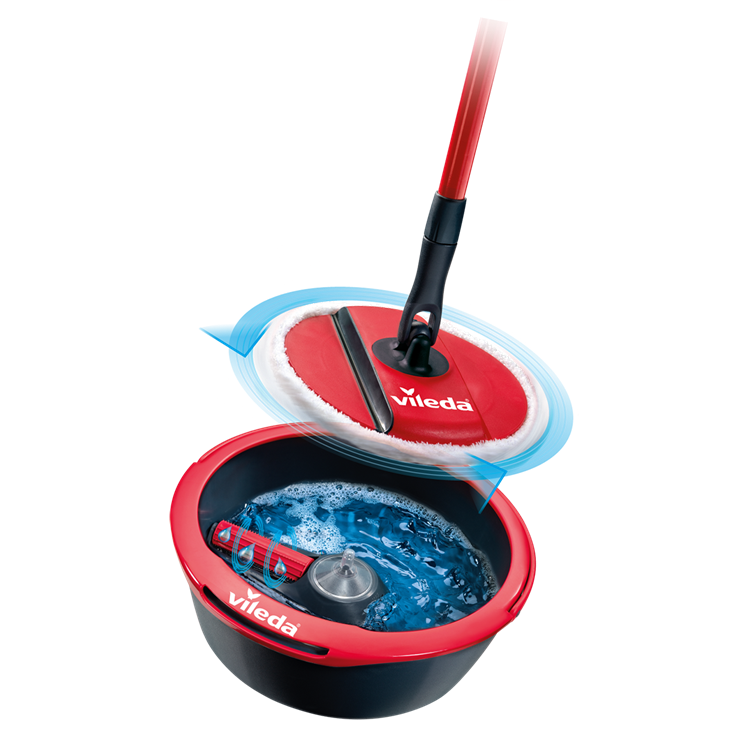 Vileda spin clean - mopset - altijd schoon pad - plooibare kop in microvezels 2in1
