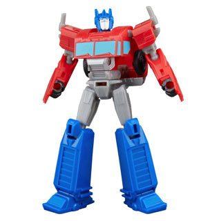 Hasbro transformers speelgoed earthspark optimus prime battle trailer robot.
