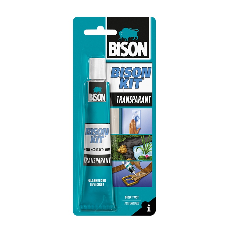 Bison kit® transparant tube 50 ml, glashelder, sterke, universele contactlijm, vochtbestendig, vorstbestendig, -40°c tot +70°c, eenvoudig in gebruik, voor ontelbare reparaties
