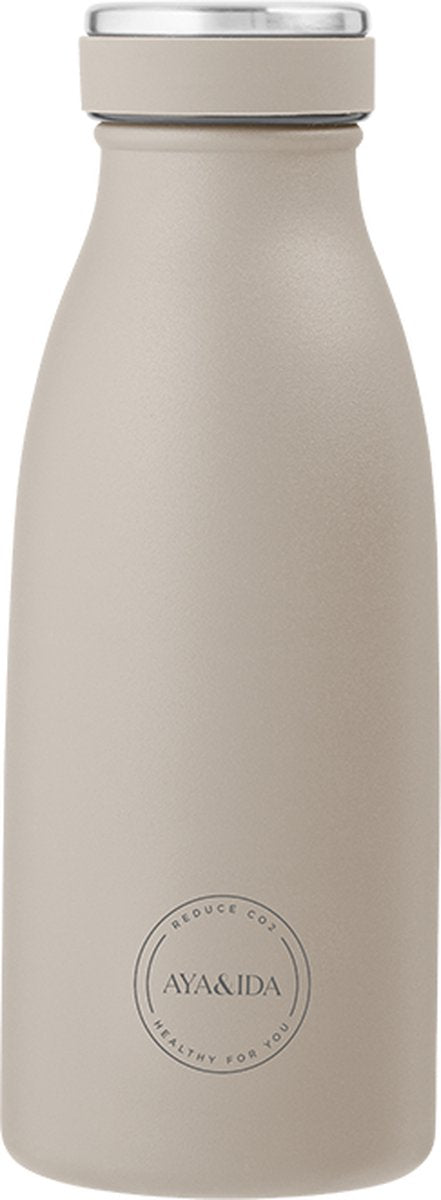 Aya ida - drinking bottle - thermosfles - waterfles - 350ml - cream beige