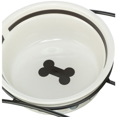 Trixie - voerbak - hond - food - keramiek - wit zwart - 2,6 ltr - 25 cm