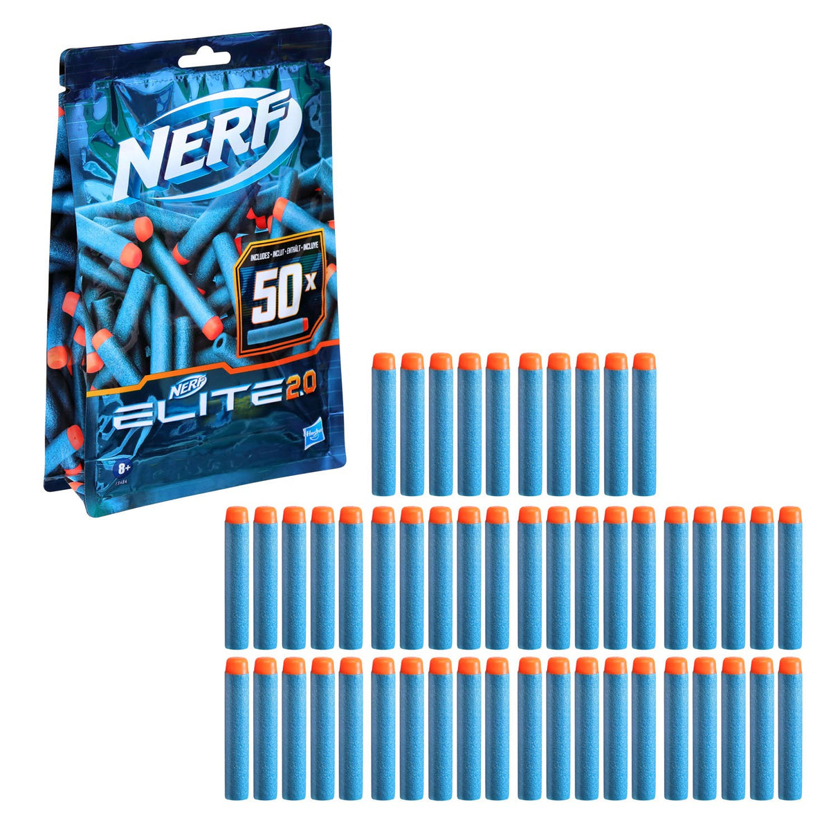 Nerf elite 2.0 refill pack - met 50 officiële elite 2.0 darts - elite pijltjes