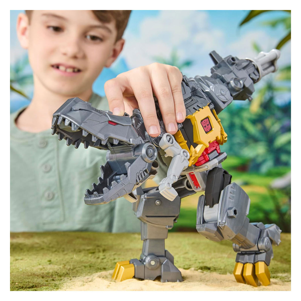 Transformers transfomers cyberworld chomp battle grimlock speelfiguur