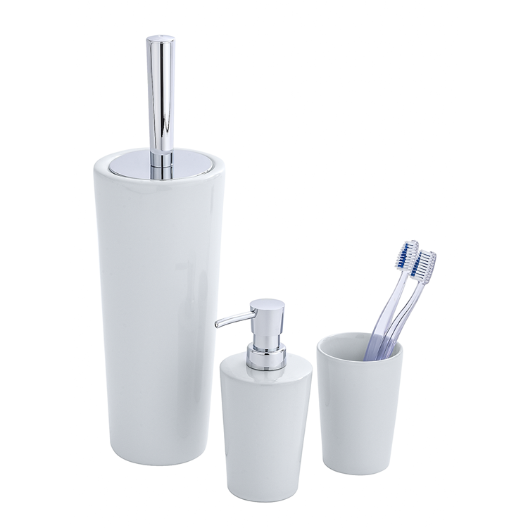Wenko 1064995 - tandenborstelbeker coni keramiek wit | 4 stuks