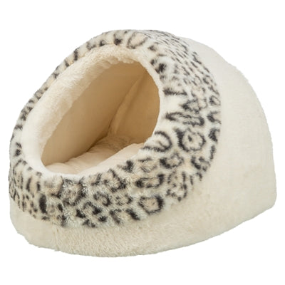 Trixie kattenmand iglo leo soft pluche creme panterprint