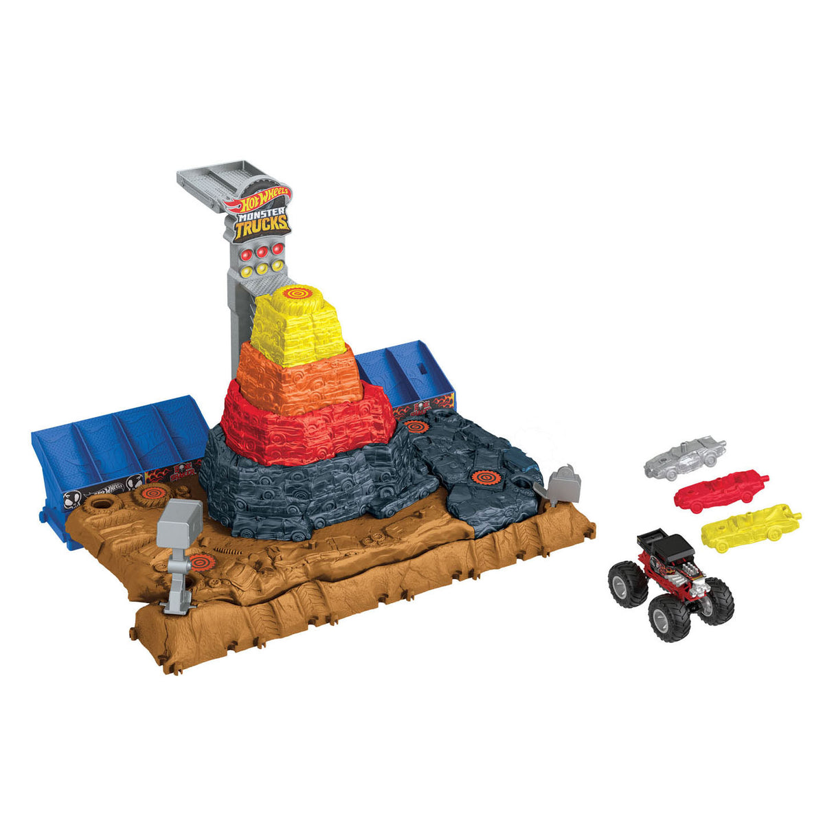 Mattel hot wheels arena smashers main event bone shaker's ultimate crush yard