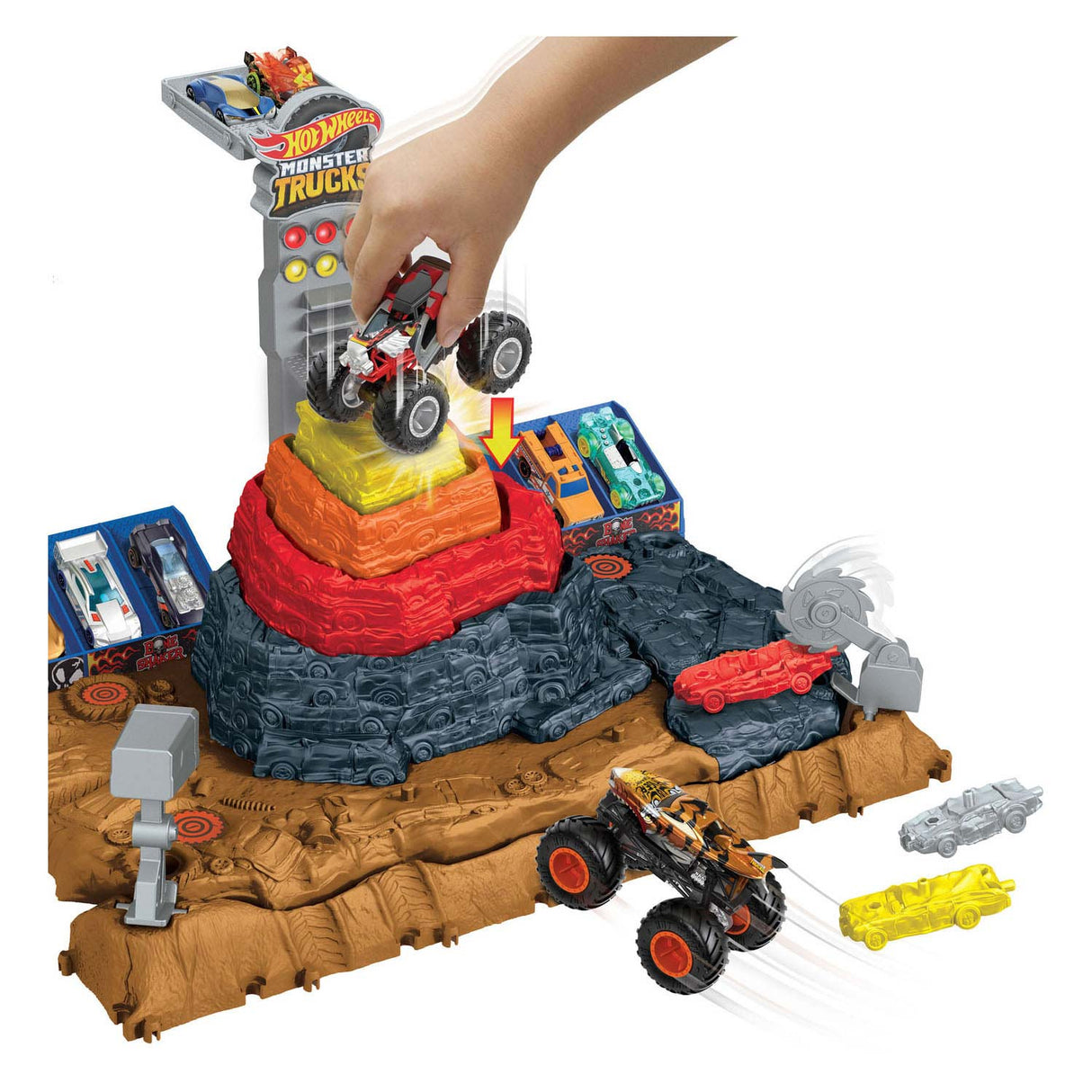 Hot wheels monster trucks arena bone shaker - speelgoed auto racebaan
