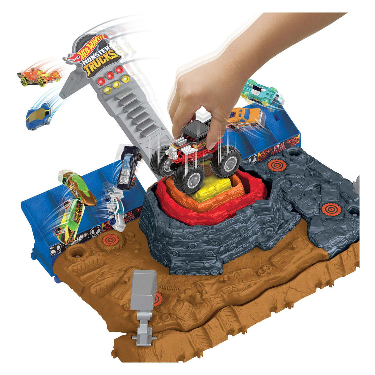 Hot wheels monster trucks arena bone shaker - speelgoed auto racebaan