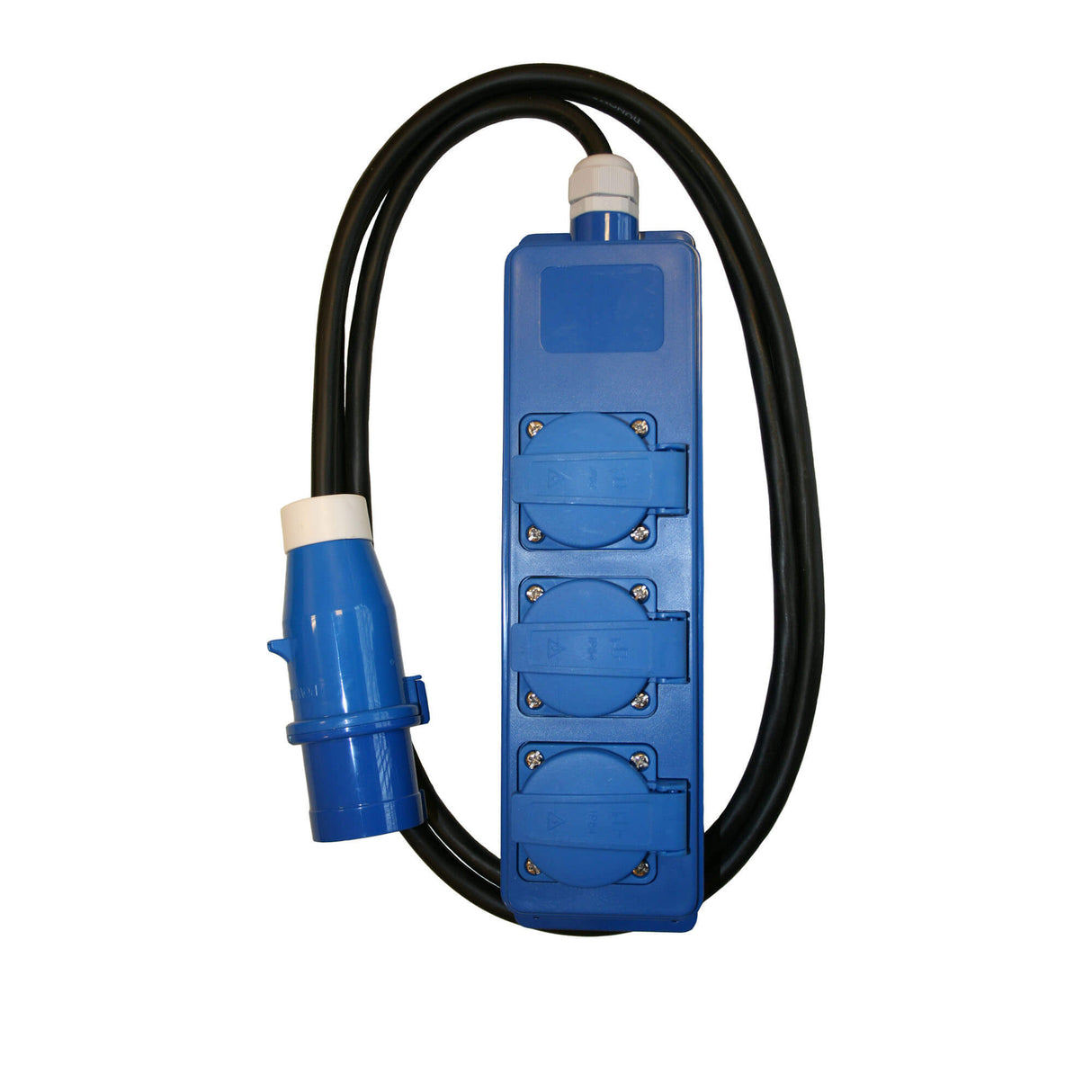 Triple unit cee 3 weg schuko stekkerdoos met 1.5 meter kabel en cee stekker