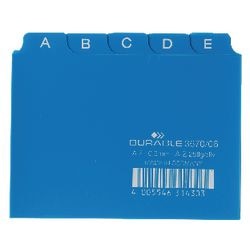 Scheidingstabbladen durable plastic a7 7,4x10,5cm geel 25 stuks