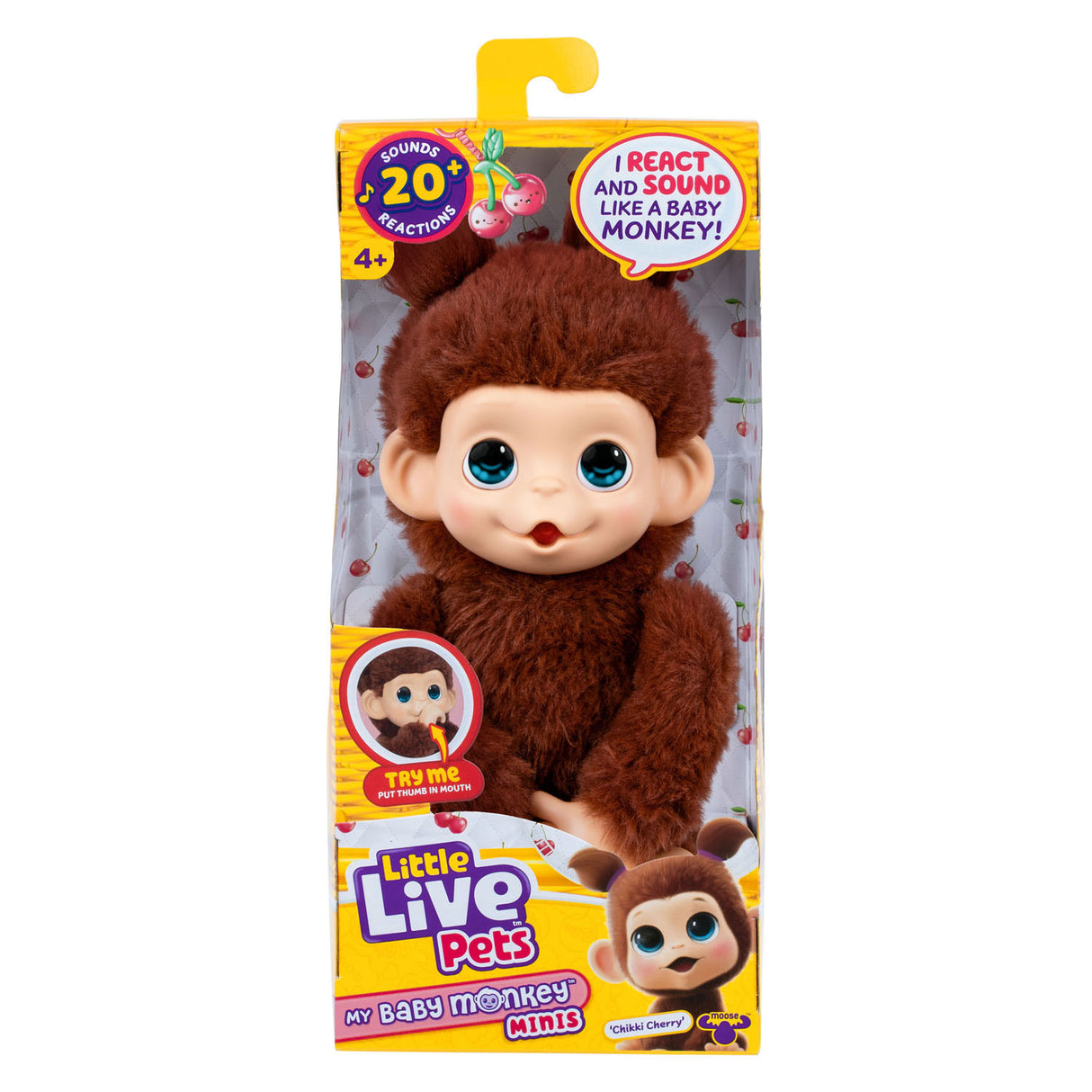 Little live pets my baby mini monkey brown - interactieve knuffel