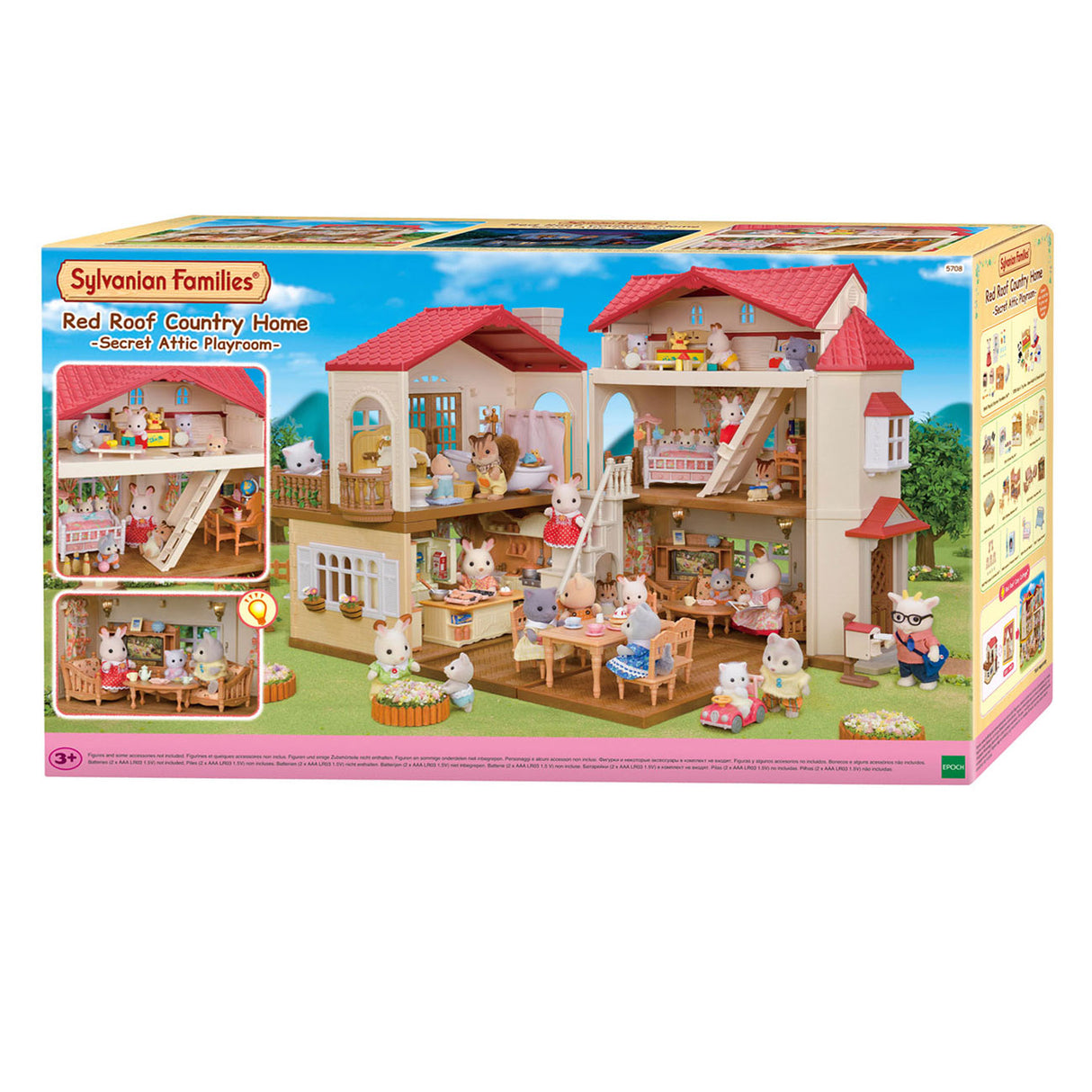 Sylvanian families 5708- groot poppenhuis met geheime speelkamer- poppenhuis- te combineren met startershuis ( 5567) tot een mega poppenhuis