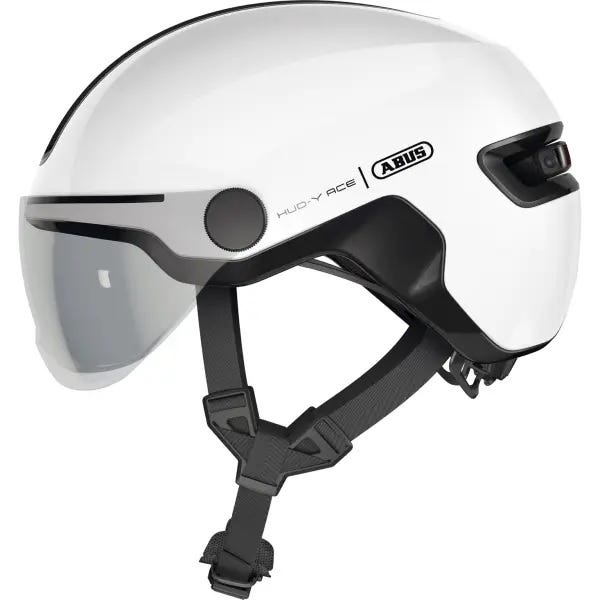 Abus hud-y ace - fietshelm shiny white s (51 - 55 cm)