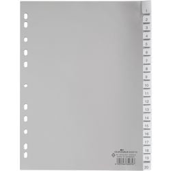 Numerieke tabbladen durable 6443 20 tabs 11 gaten grijs