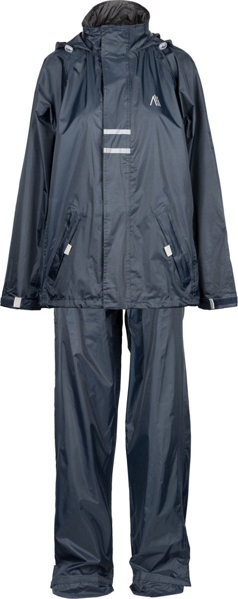 Ralka regenpak waterdicht en ademend - senior - reflectie - marine - xxl