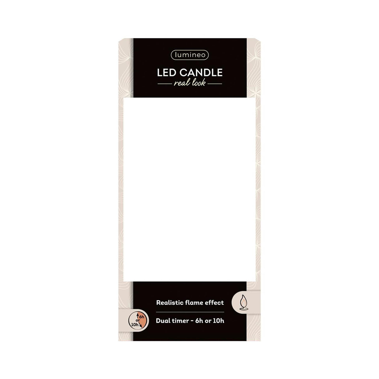 Lumineo realistische led kaars met wax pit en vlam effect ã˜7.5x20cm rood met 6uur timer werkt op batterij