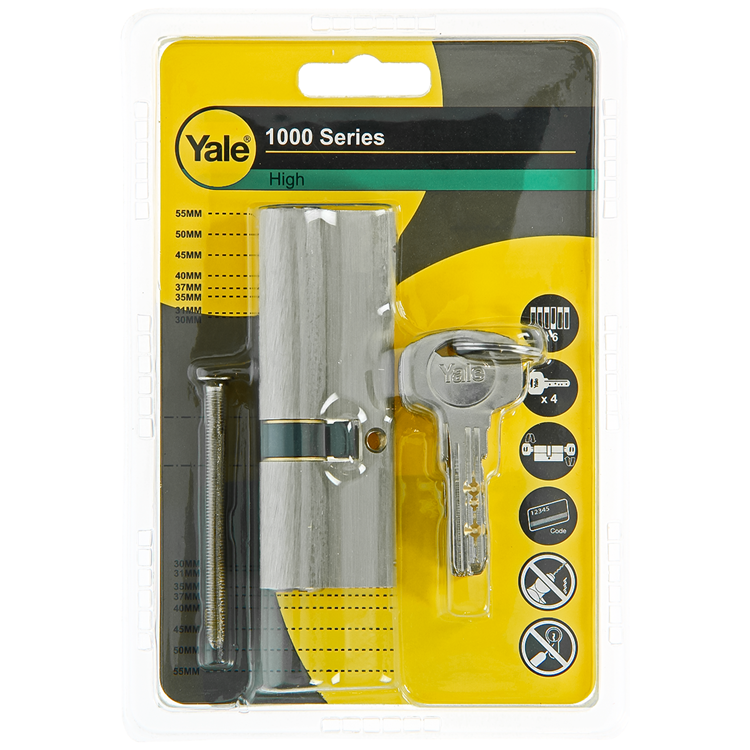 Yale 1060541 - profielcilinder 1000 mv 90mm(35 55) | 2 stuks